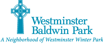 Logo: Westminster Baldwin Park, a neighborhood of Westminster Winter Park, a Life Plan Community in Orlando, Florida.